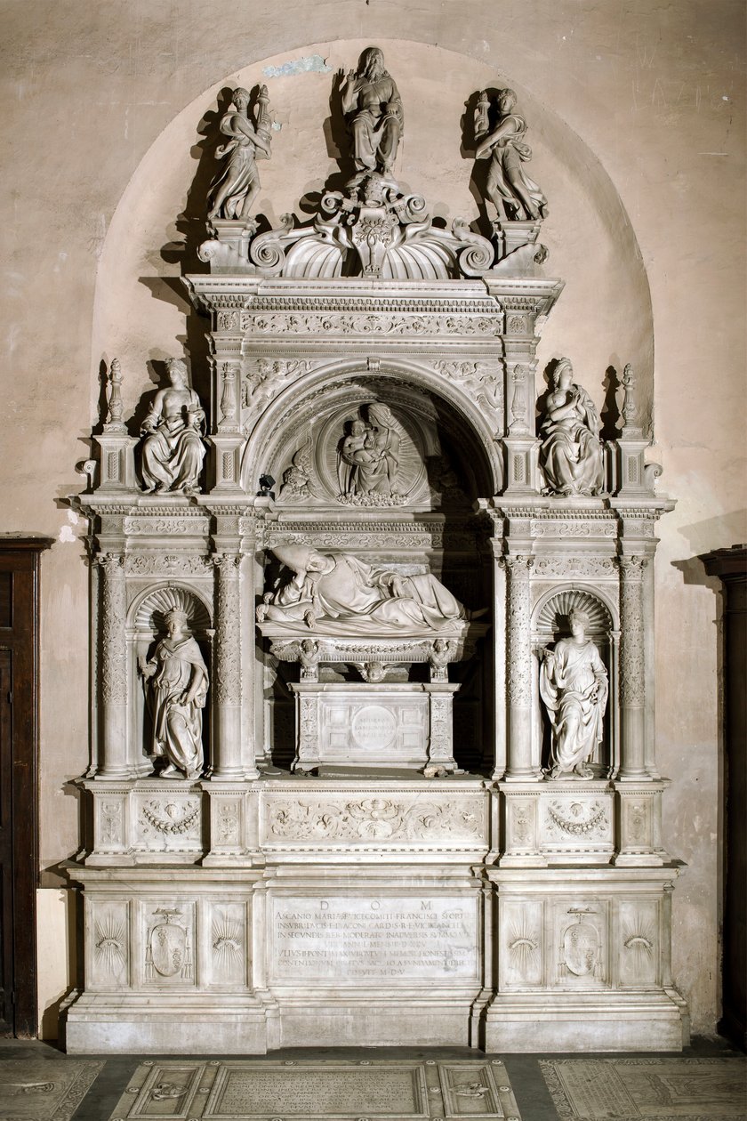 Monument funéraire en hommage au cardinal Ascanio Maria Sforza (sculpture en marbre, 1505-1507) - Jacopo Sansovino