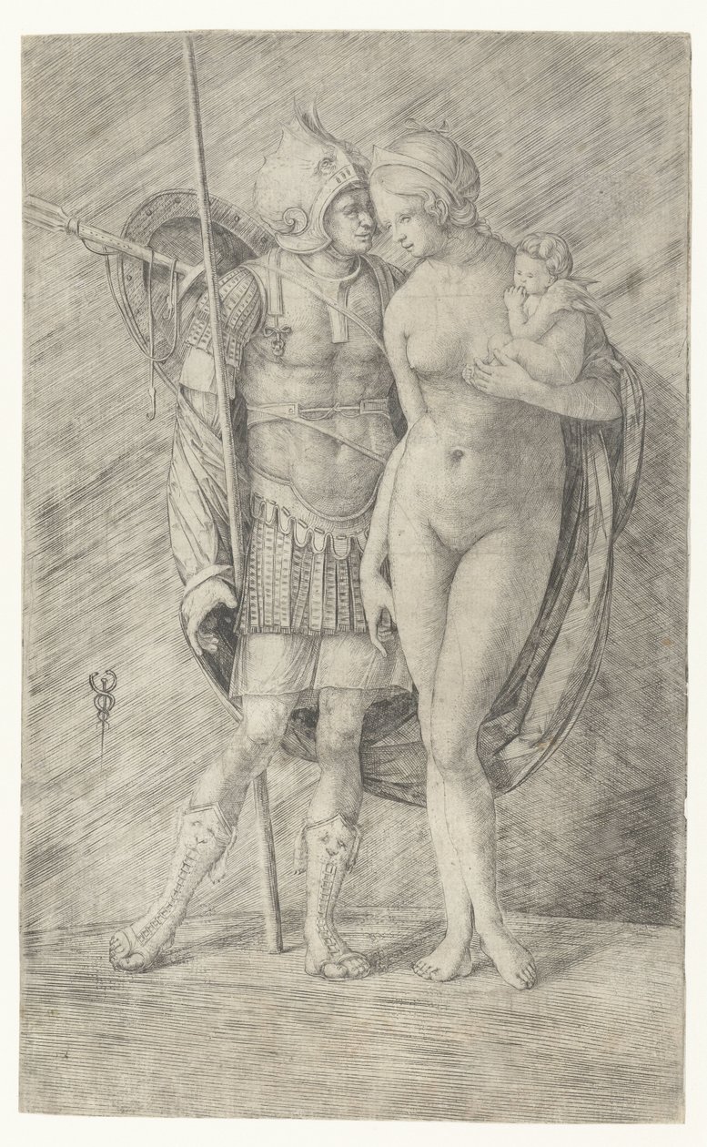 Mars en armure et Vénus nue avec Cupidon - Jacopo de