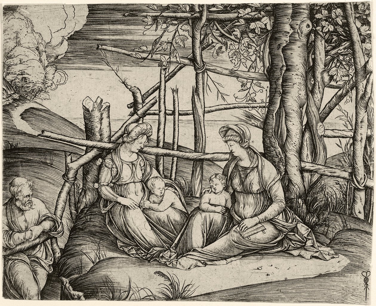 La Sainte Famille avec sainte Élisabeth et le jeune Jean - Jacopo de Barbari