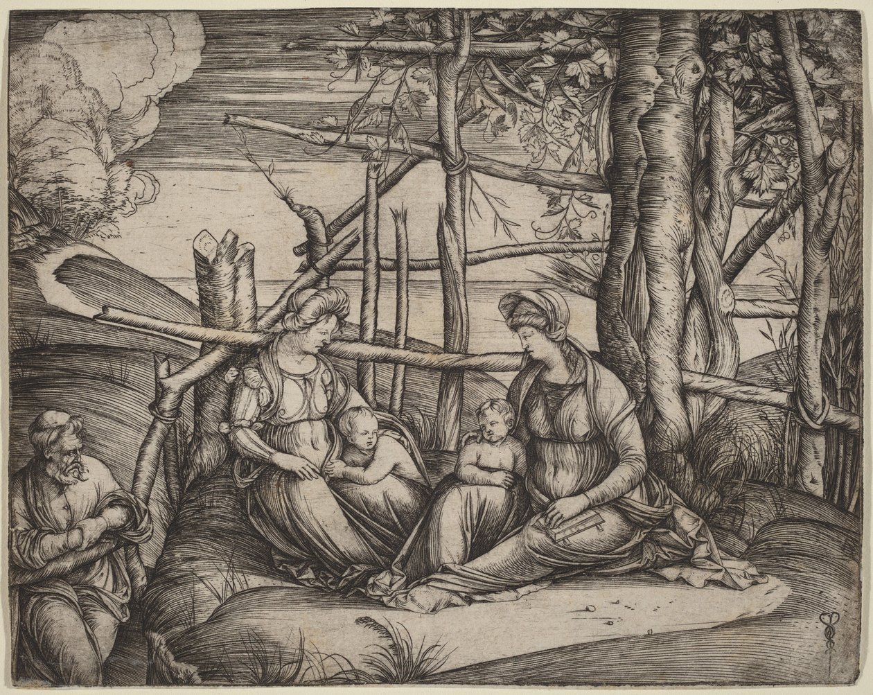 La Sainte Famille avec sainte Élisabeth et le petit saint Jean-Baptiste - Jacopo de