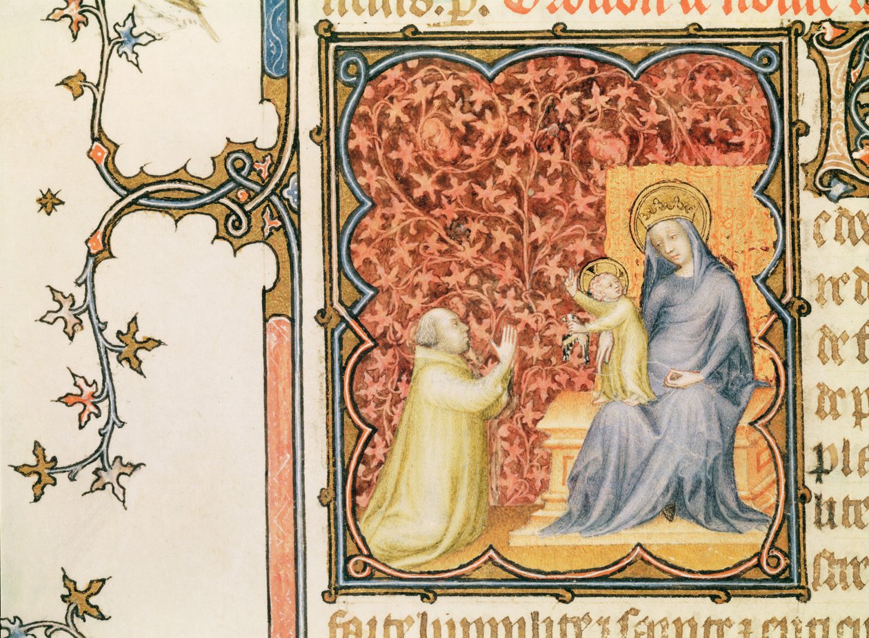 Jean de France (1340-1416) Duc de Berry priant devant la Vierge et l