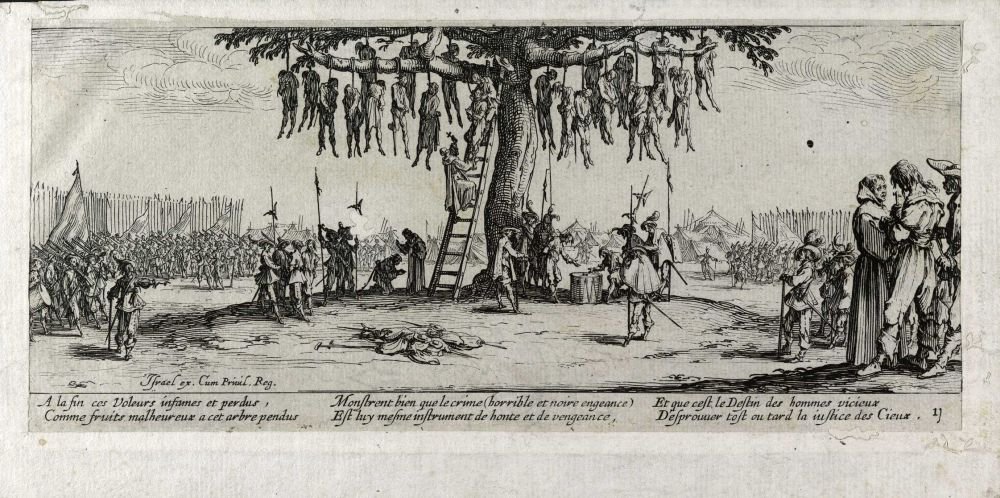 La torture du gibet Les misères et les malheurs de la guerre, pl. 11 - Jacques Callot
