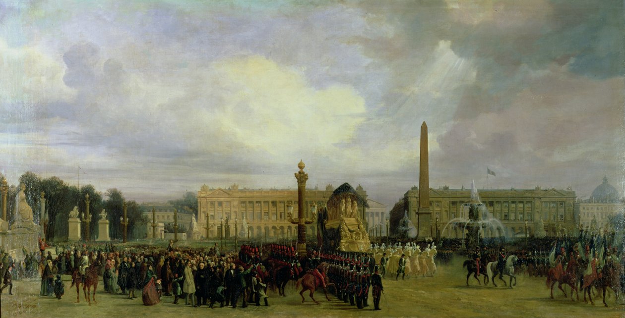 La cérémonie pour le retour des cendres de Napoléon en 1840 : Le cortège entrant sur la Place de la Concorde, après 1840 - Jacques Guiaud