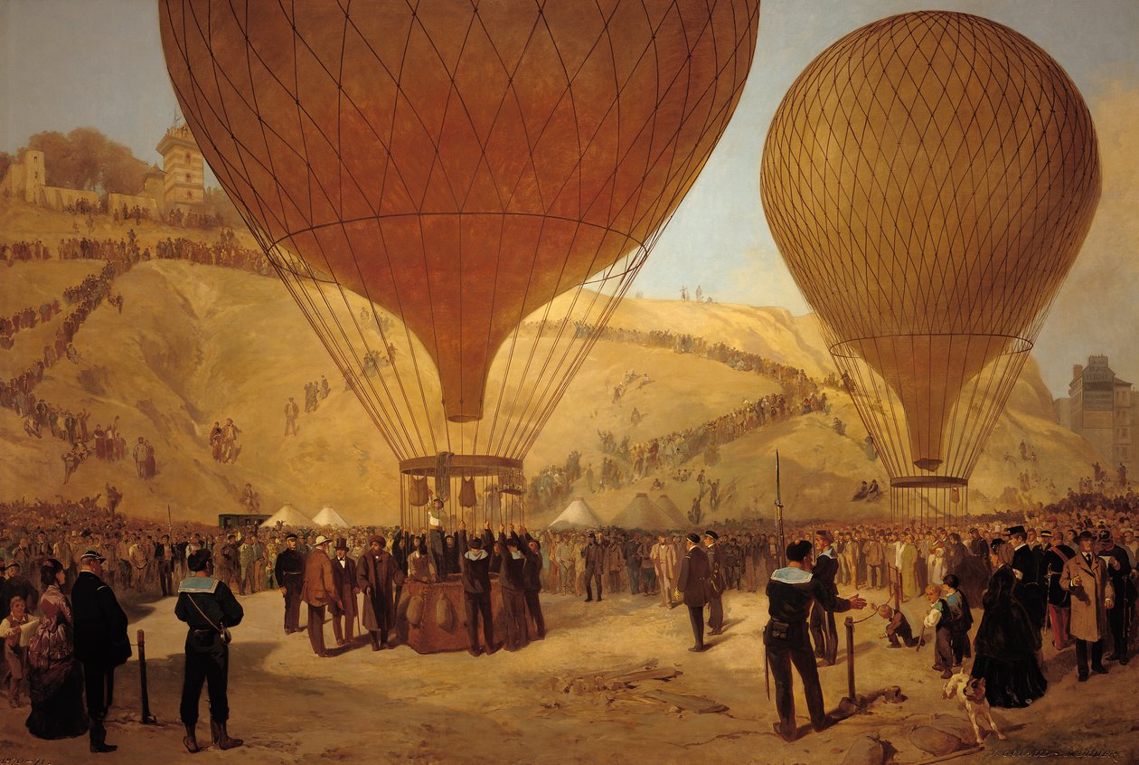 Le départ de Léon Michel Gambetta (1838-82) en ballon 