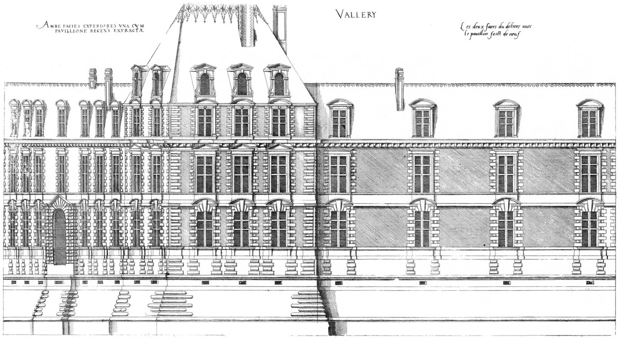 Gravure du premier volume des plus excellents Bastiments de France - Jacques I Androuet du Cerceau
