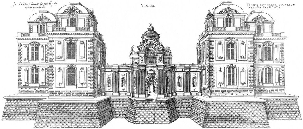 Gravure du premier volume des plus excellents Bastiments de France - Jacques I Androuet du Cerceau