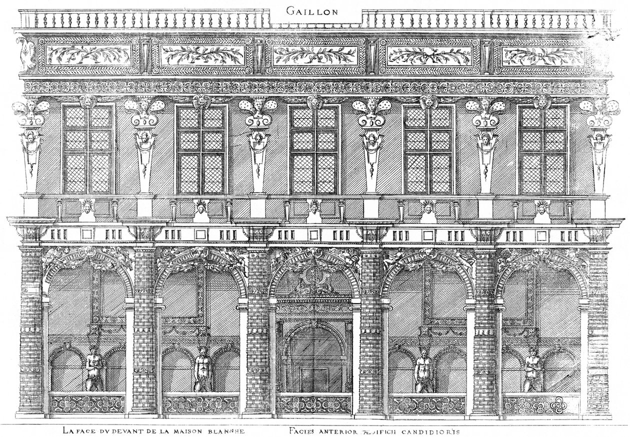Gravure du premier volume des plus excellents Bastiments de France - Jacques I Androuet du Cerceau