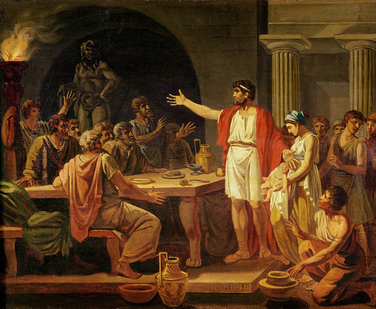 Étude pour Lycurgue montrant aux anciens de Sparte leur roi, 1791 - Jacques Louis David