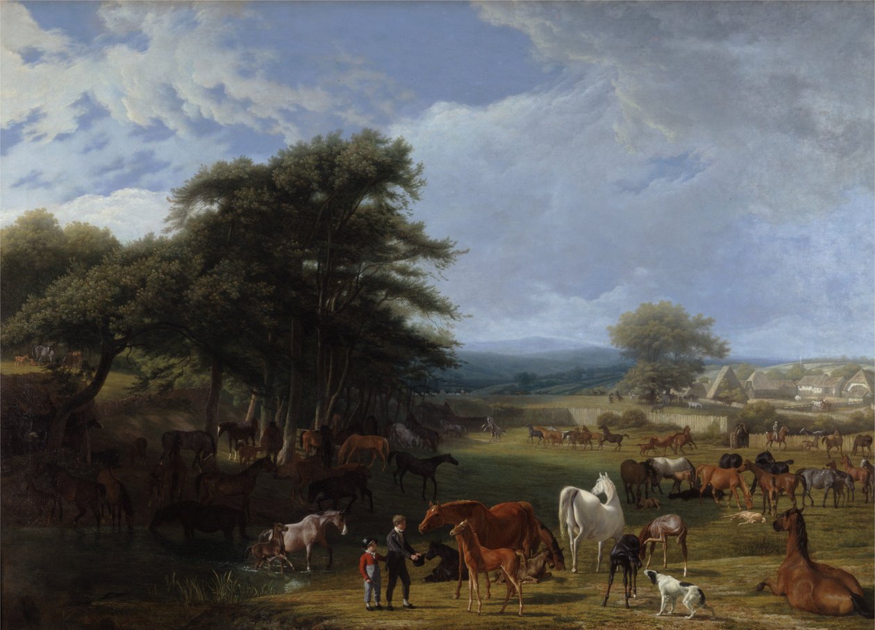 Écurie de Lord Rivers, Stratfield Saye - Jacques-Laurent Agasse