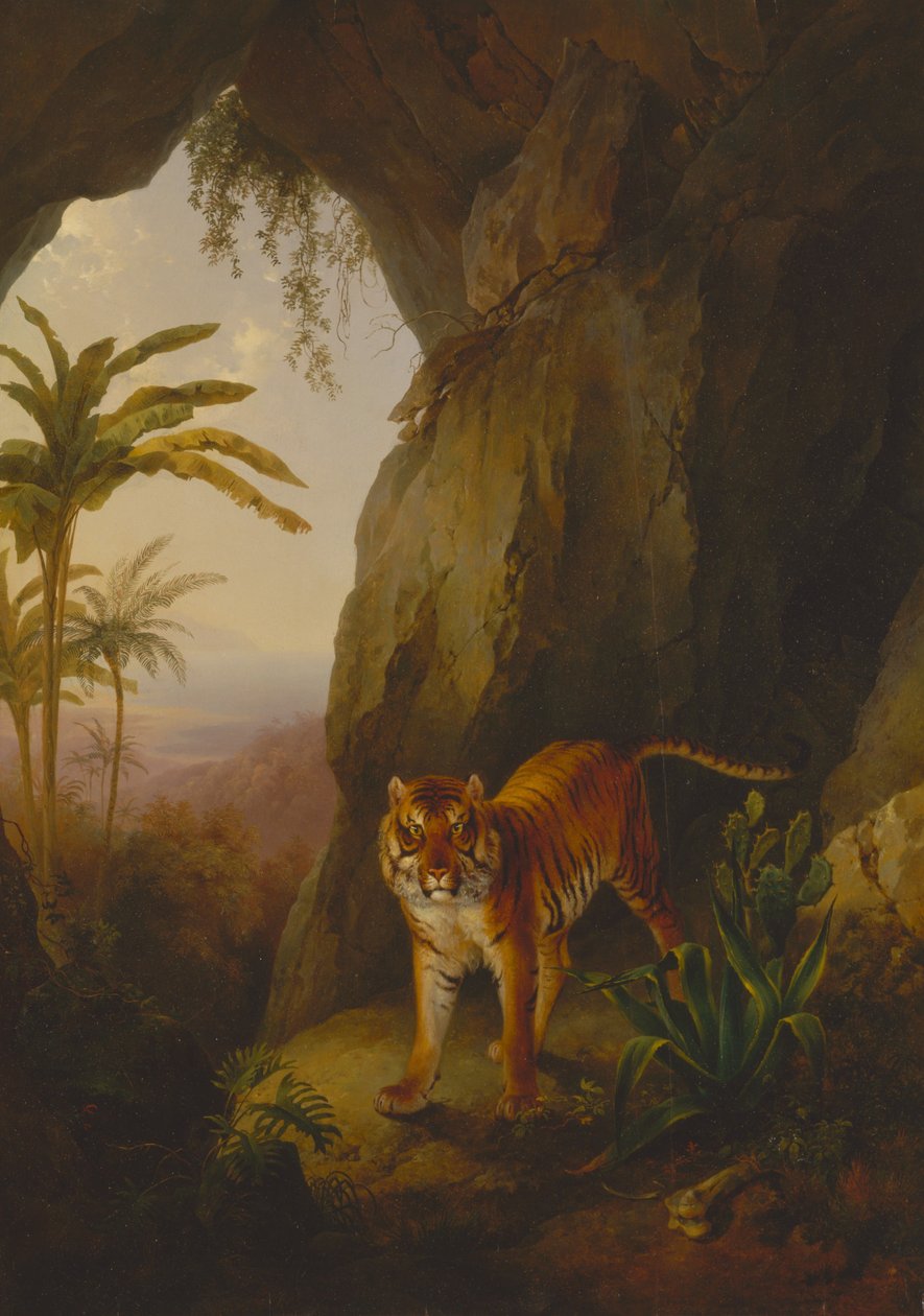 Tigre dans une grotte - Jacques-Laurent Agasse