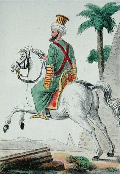 Un mamelouk du Caire en Égypte en 1801, illustration de 