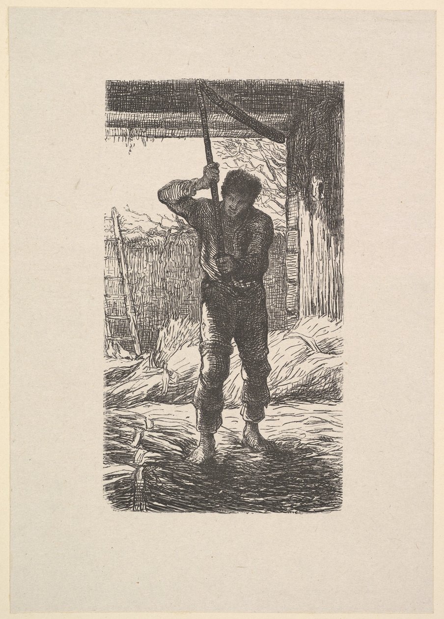Homme battant le blé, 1853 - Jacques Adrien Lavieille