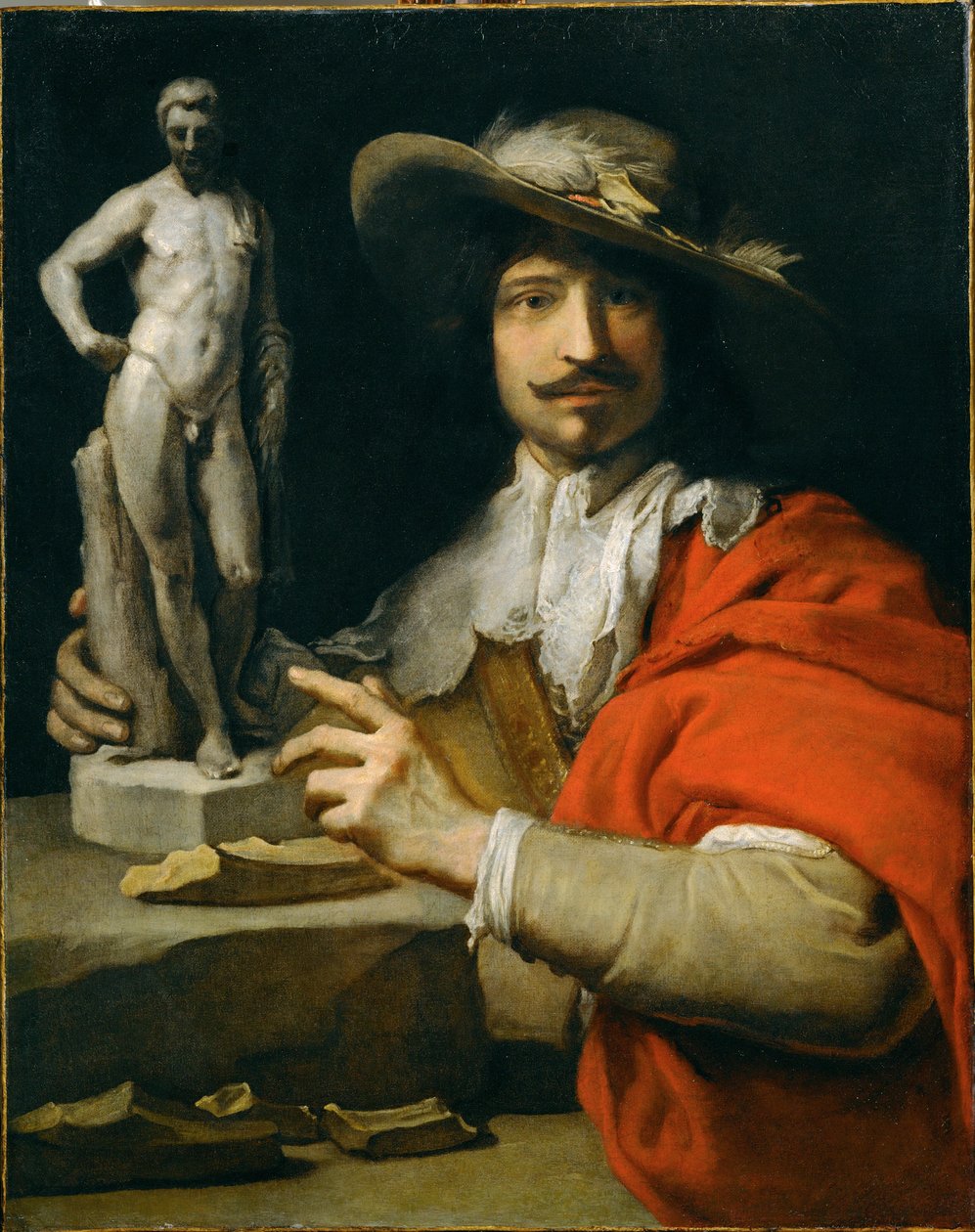 Portrait du sculpteur François Duquesnoy (peinture sur toile) - Jacques Blanchard