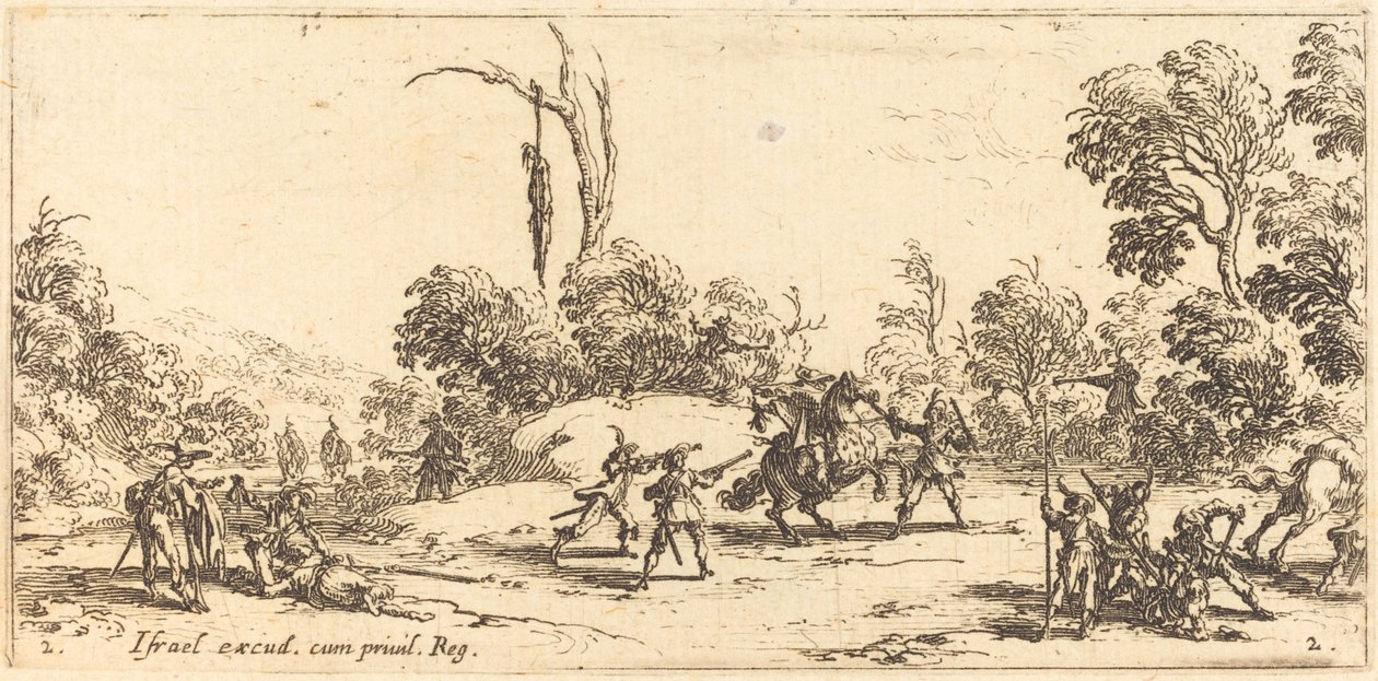 Attaque de voyageurs sur la route - Jacques Callot