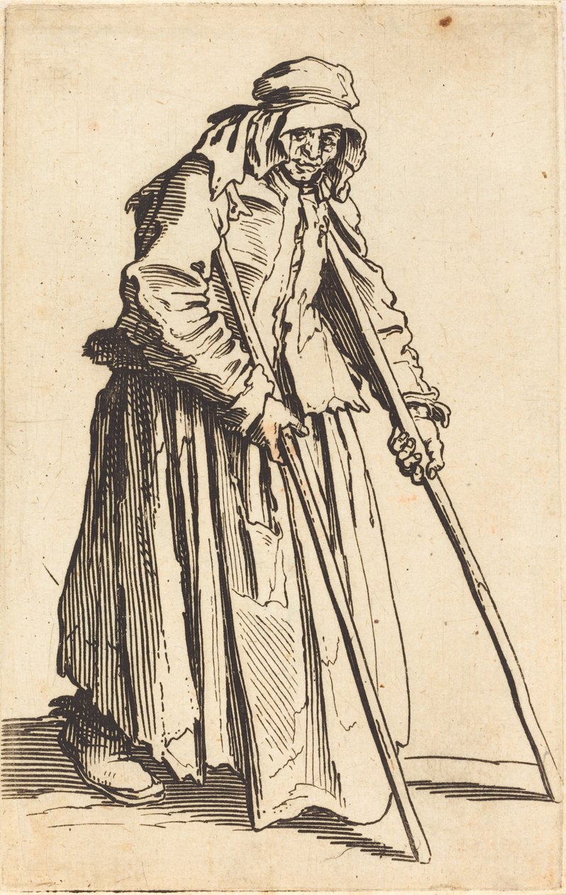 Mendiante avec des béquilles, vers 1622 - Jacques Callot