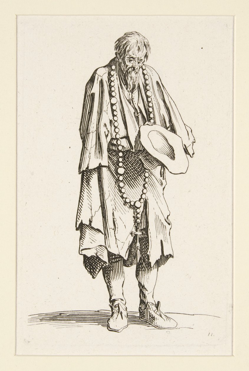 Mendiant avec un rosaire, des Les Mendiants (Le mendiant au rosaire) - Jacques Callot