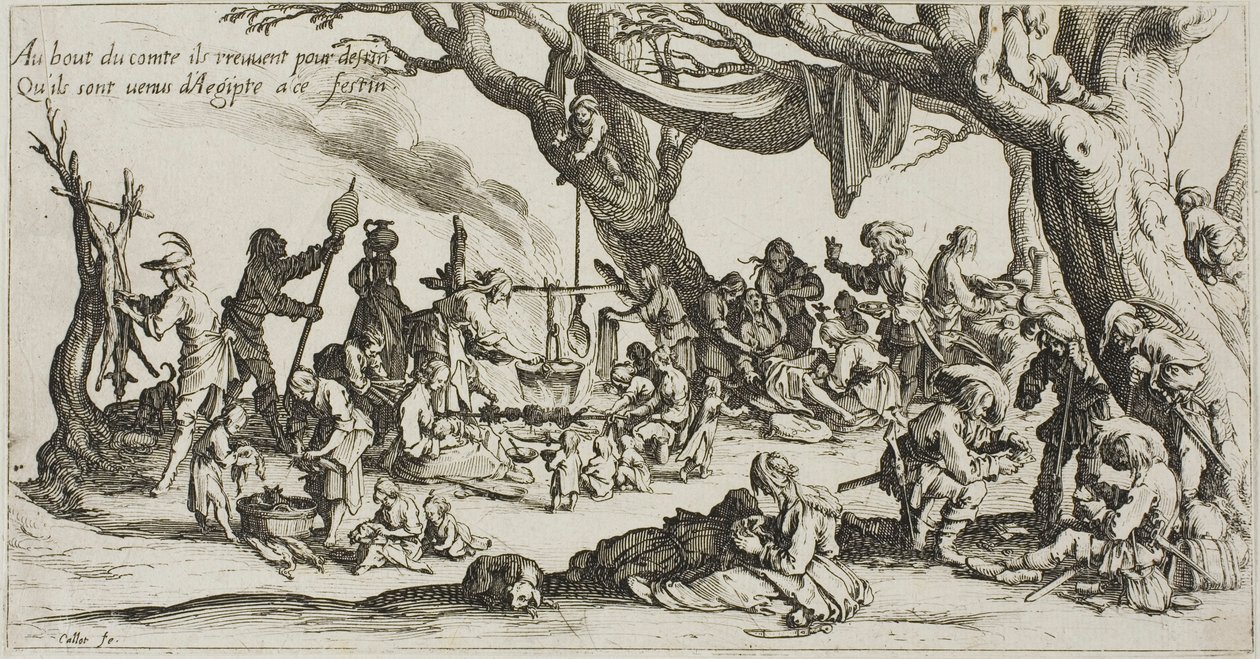 Le campement des gitans : La préparation de la fête - Jacques Callot