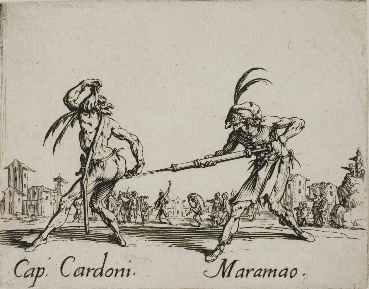 Capitaine Cardoni - Maramao, planche 22 des Balli di Sfessania - Jacques Callot