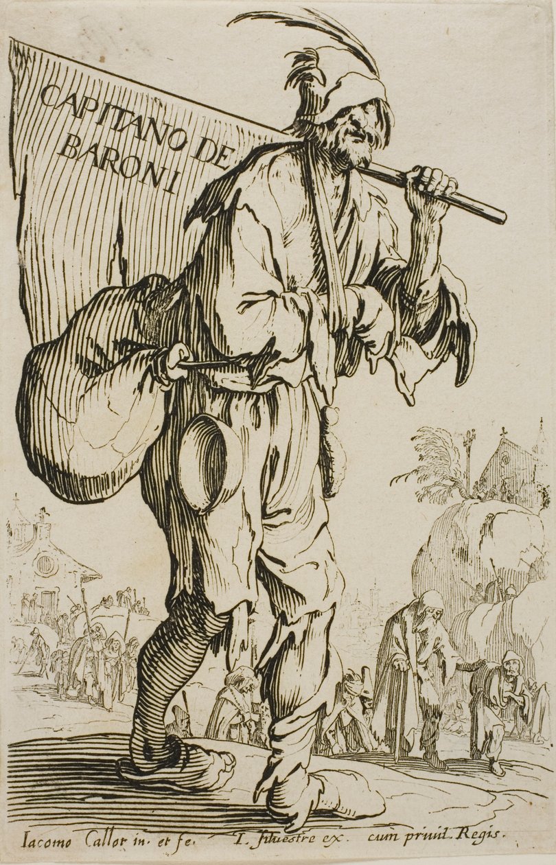 Capitaine des Barons, frontispice de Les Gueux - Jacques Callot