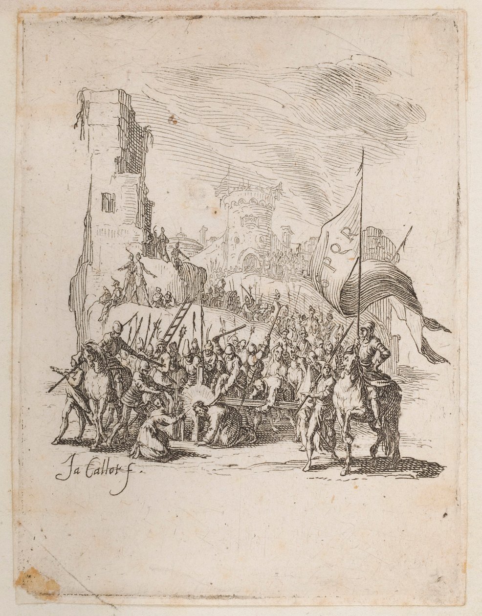Christ portant la croix, no. 10 de 11 de La Petite Passion - Jacques Callot