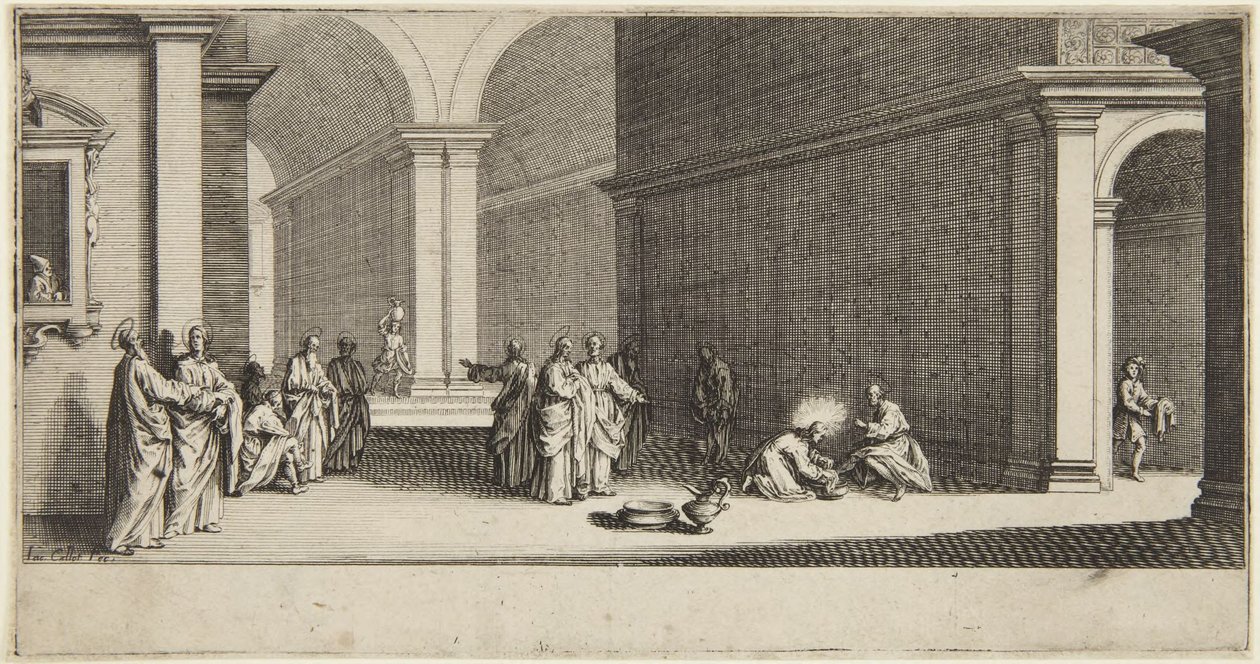 Le Christ lavant les pieds des apôtres - Jacques Callot