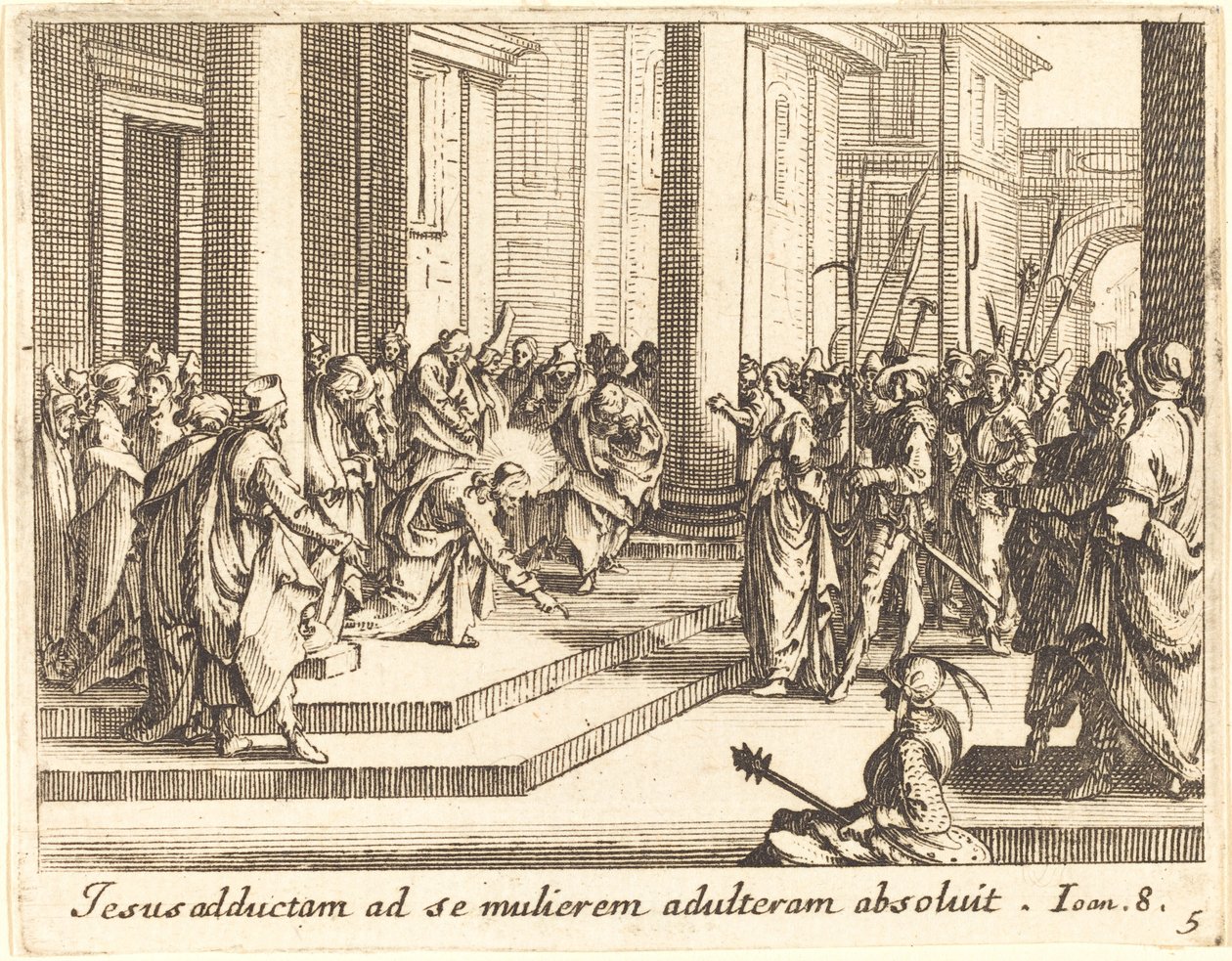 Le Christ et la femme adultère, 1635 - Jacques Callot