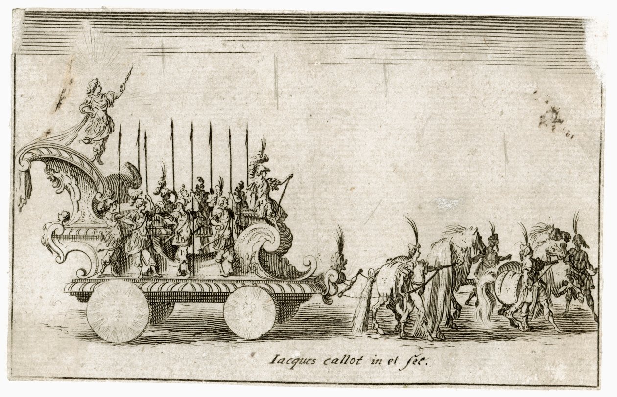 Combat a la barriere : Entrée de son Altesse le Duc Charles IV, représentant le soleil ... (gravure) - Jacques Callot