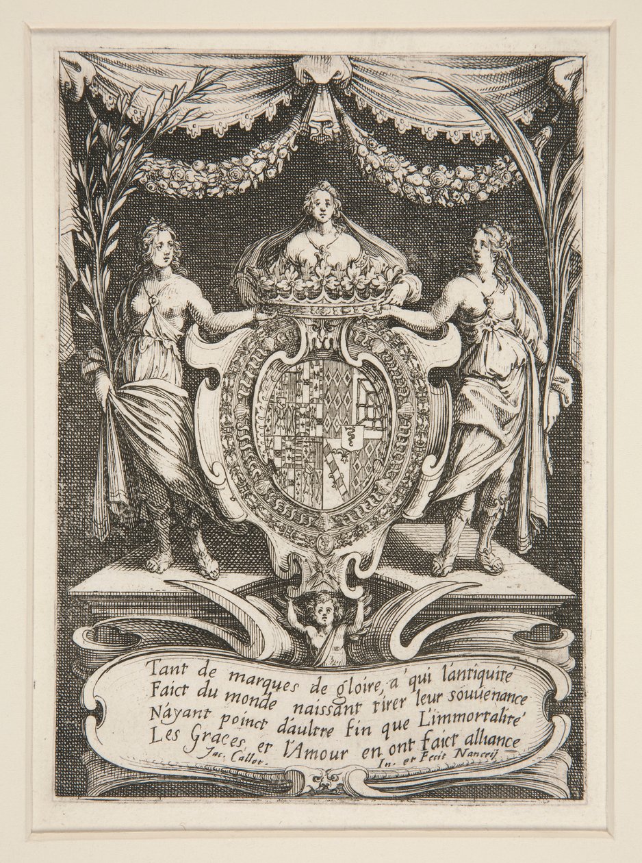 Combat à la Barrière, Frontispice, Les Armes de Lorraine-Chevreuse - Jacques Callot