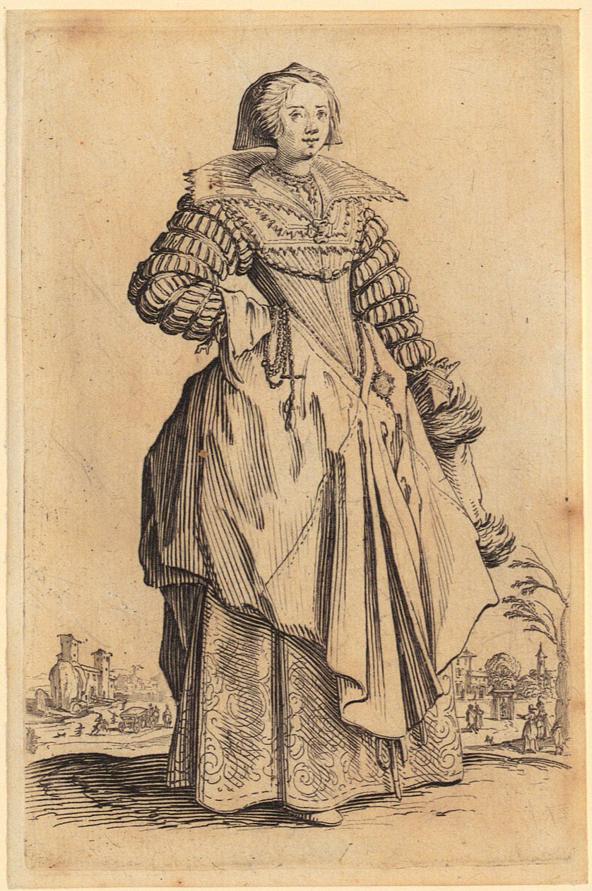 Dame au col de dentelle, planche 8 de la série « La Noblesse » - Jacques Callot
