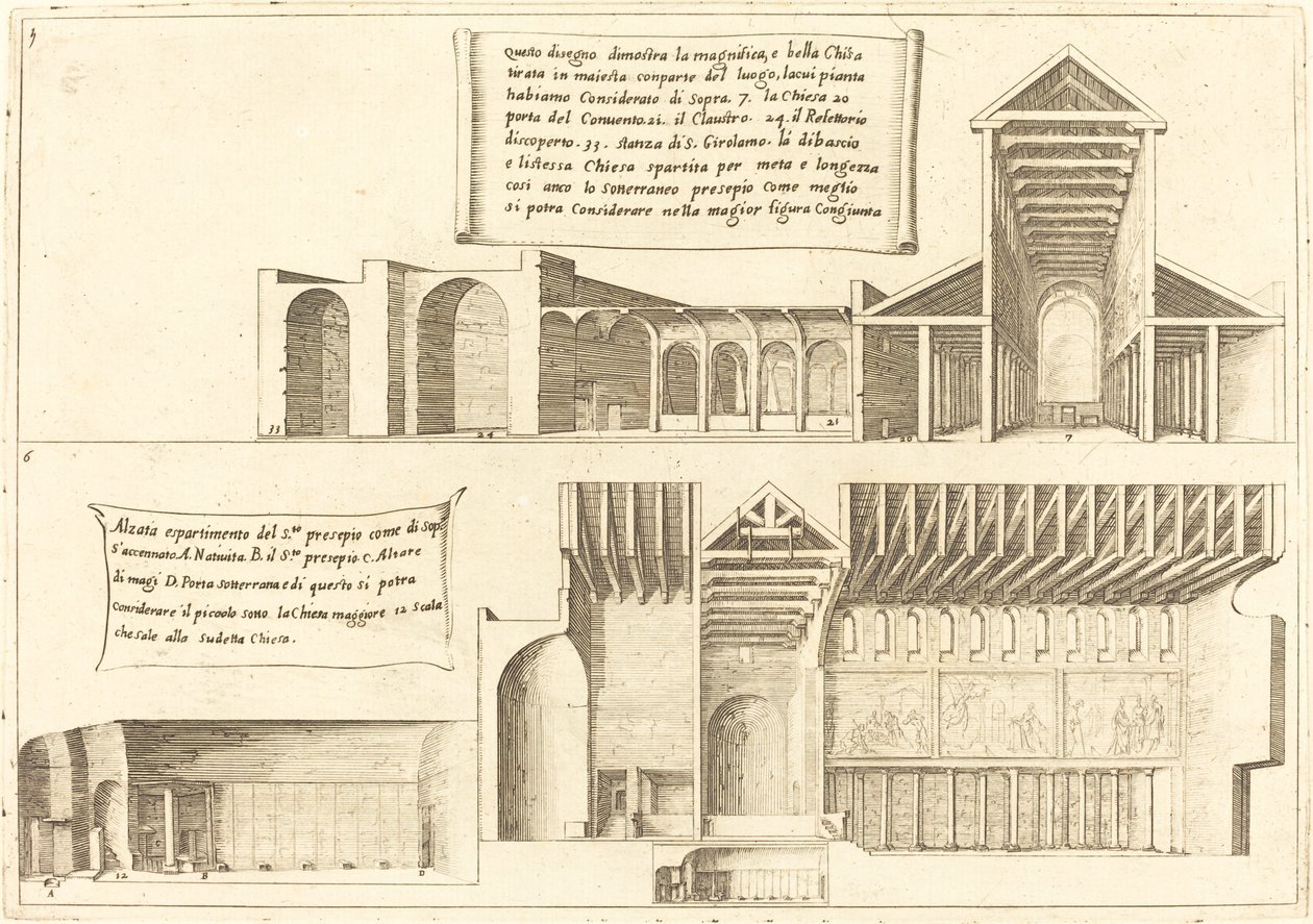 Élévation des églises y compris la Sainte Crèche - Jacques Callot