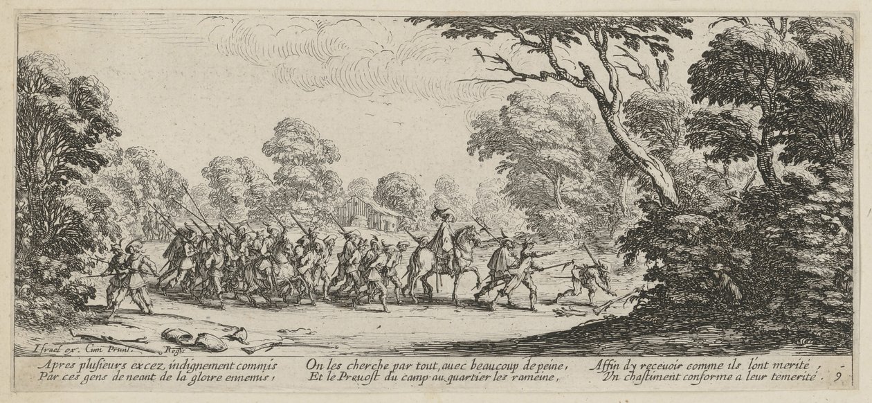 La découverte des criminels, planche 9 de la série « Les horreurs de la guerre » - Jacques Callot
