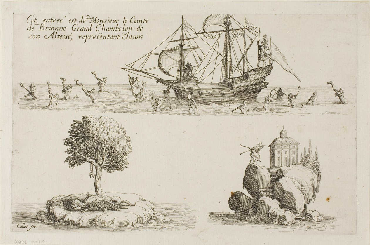 Entrée de M. le Comte de Brionne, Grand Chambellan de Son Altesse, représentant Jason, du Combat à la Barrière - Jacques Callot