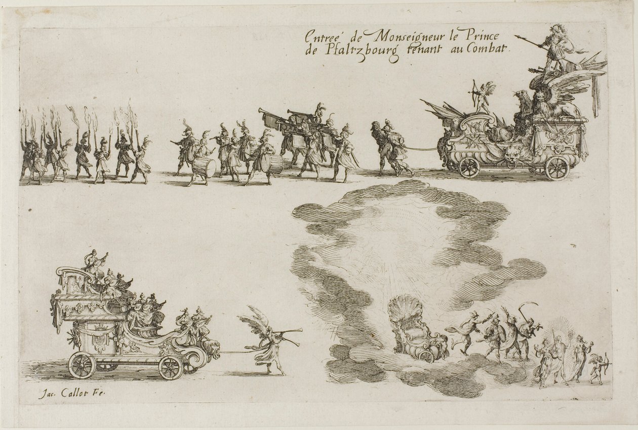 Entrée de Monseigneur le Prince de Phalsbourg, Défenseur dans le Combat, de Le Combat à la Barrière - Jacques Callot