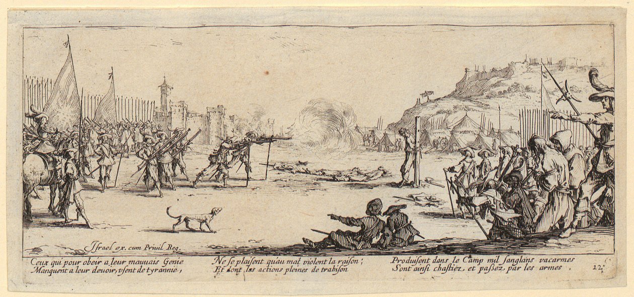 Fusillade, page 12 de la série « Les horreurs de la guerre » - Jacques Callot
