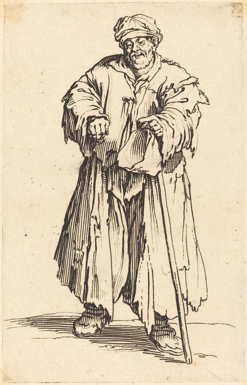 Gros mendiant aux yeux baissés, vers 1622 - Jacques Callot