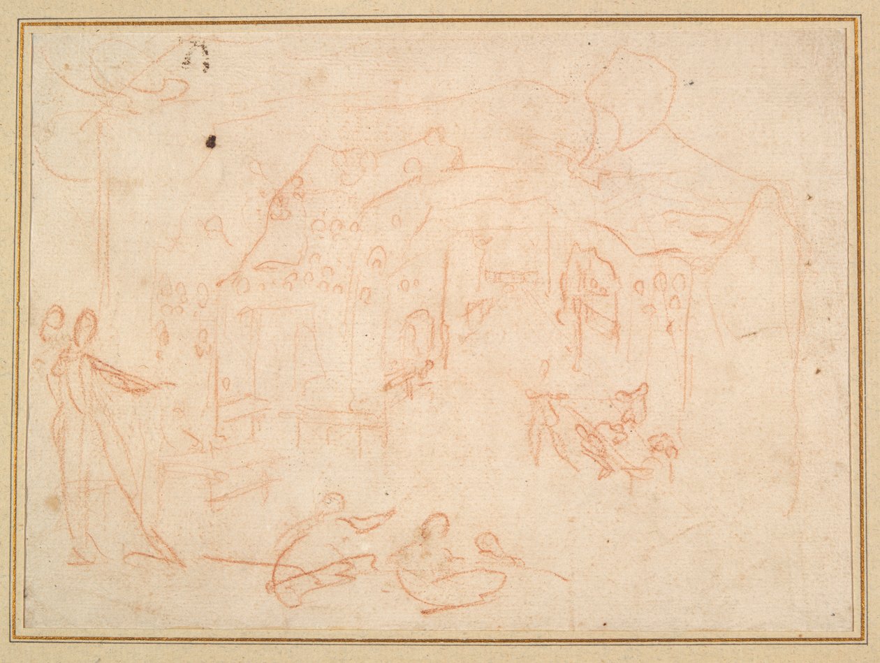 Études de figures (recto) ; Décor de scène (verso) - Jacques Callot