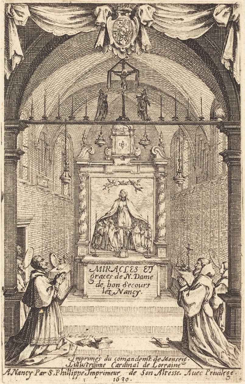 Frontispice pour les Miracles et Grâces de Notre-Dame de "Bon-Secours-les-Nancy" - Jacques Callot