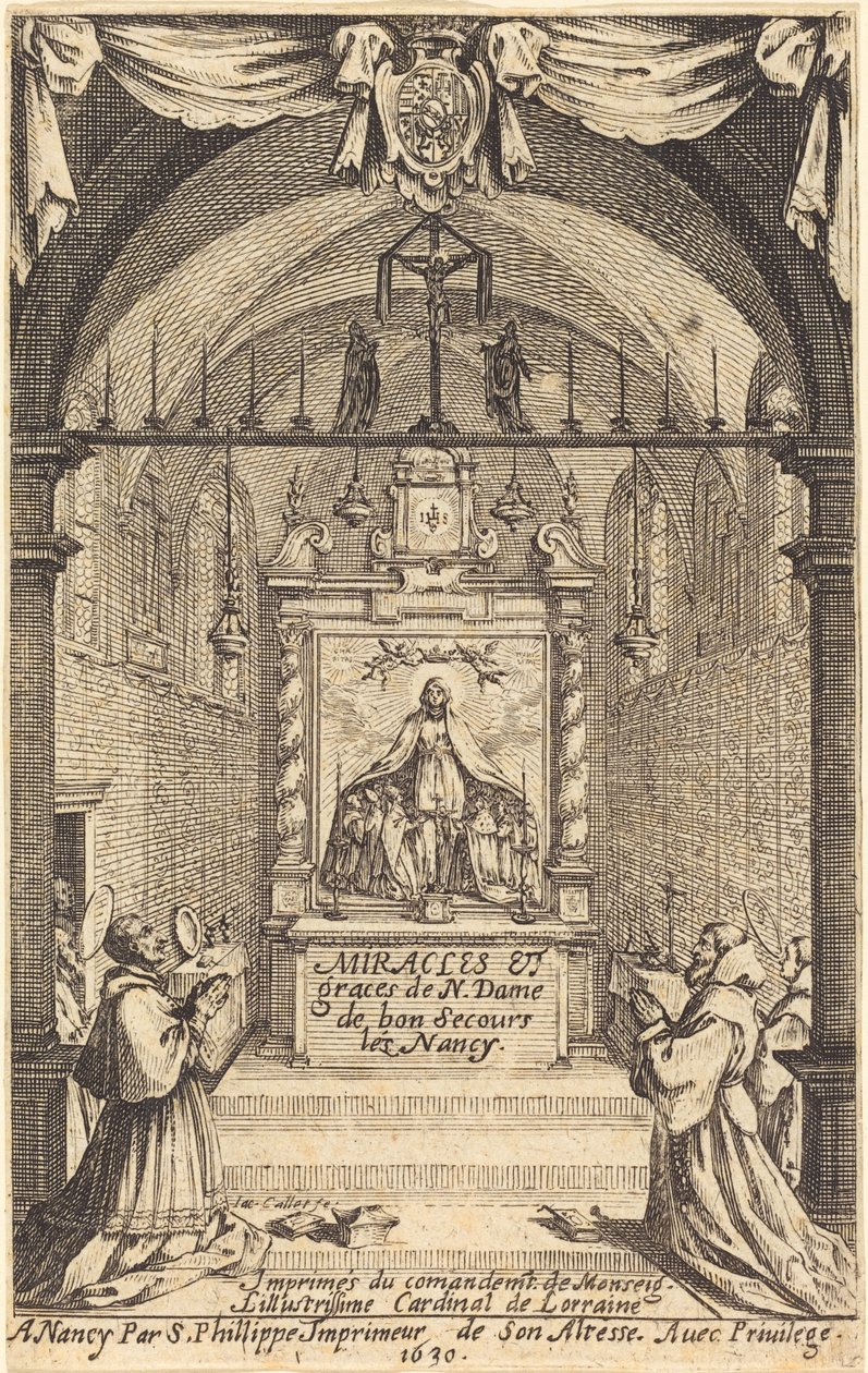 Frontispice pour les Miracles et Grâces de Notre-Dame de « Bon-Secours-les-Nancy » - Jacques Callot