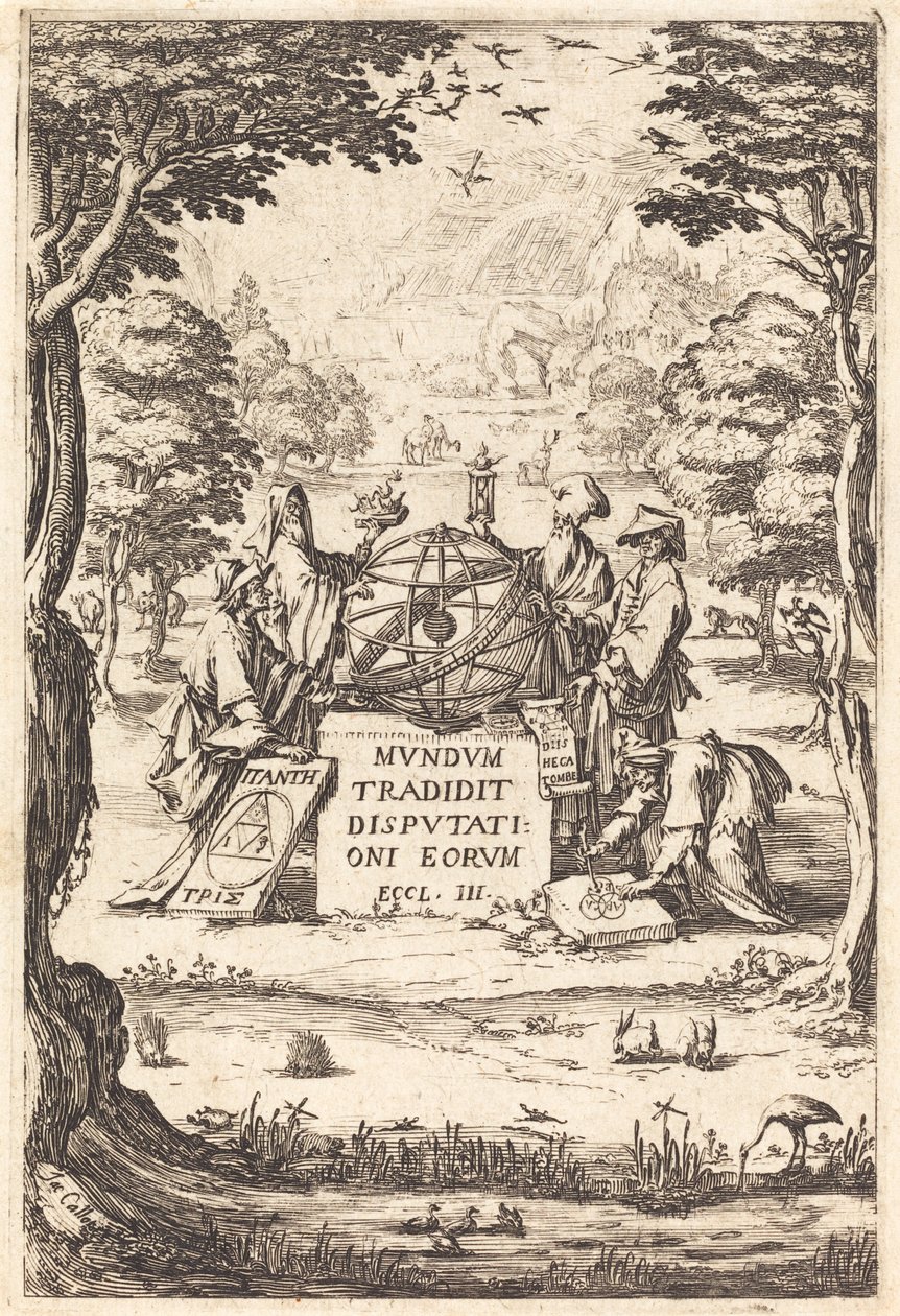 Frontispice pour la Cosmologia Sacrée (Titre avec astrologues) - Jacques Callot
