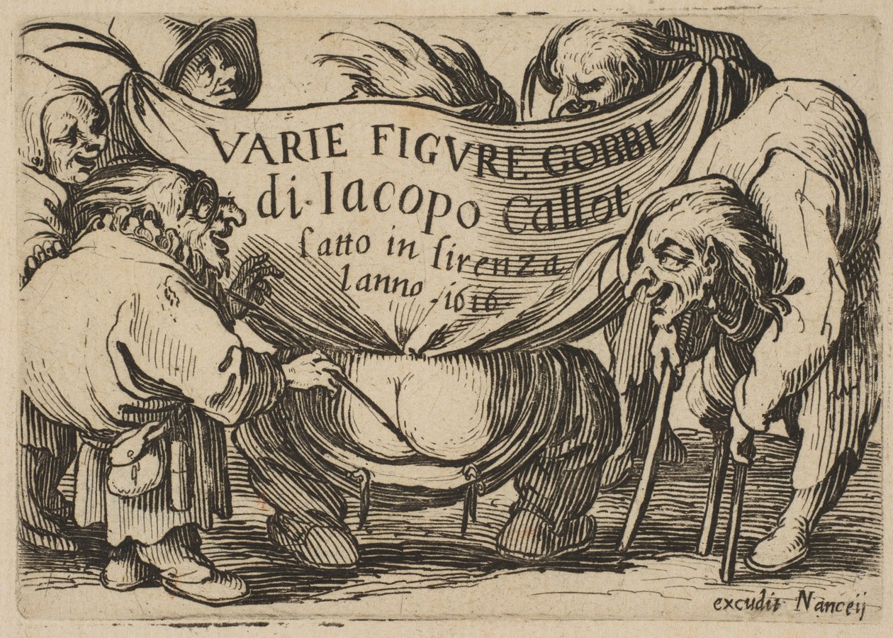 Frontispice, des Varie Figure Gobbi, suite appelée aussi Les Bossus, Les Pygmées, Les..., 1616-22 - Jacques Callot