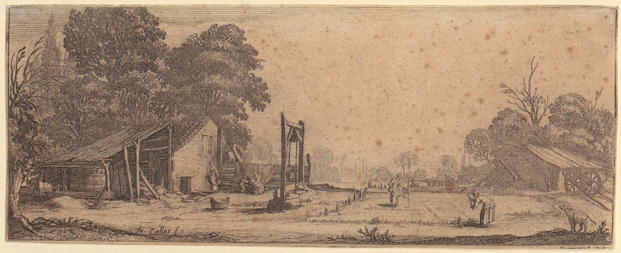 Jardin, feuille n° 1 de la série « Les quatre paysages » - Jacques Callot