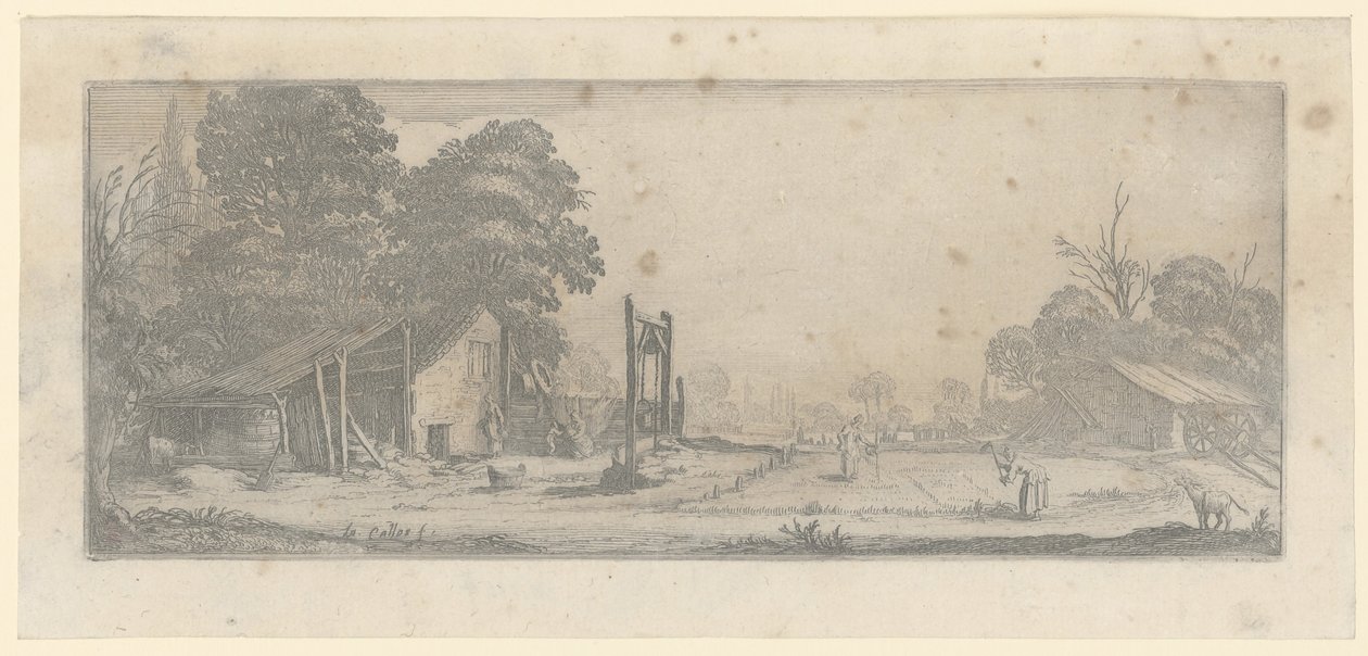 Jardin avec des ouvriers - Jacques Callot