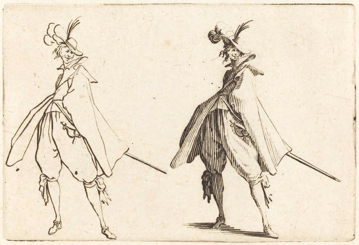 Gentleman en Grand Manteau, Vue de Face - Jacques Callot