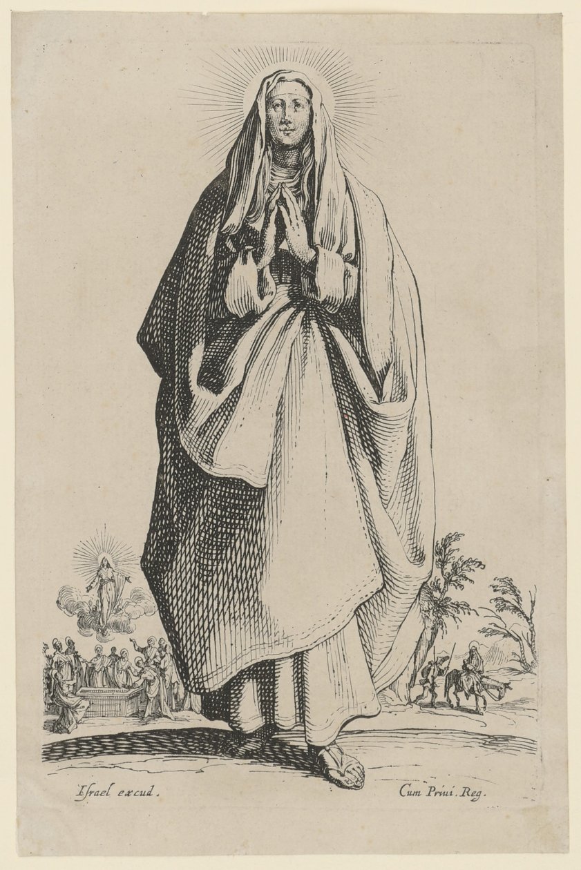Sainte Vierge Marie, feuille n° 3 de la série « Jésus, les douze apôtres et Marie » - Jacques Callot