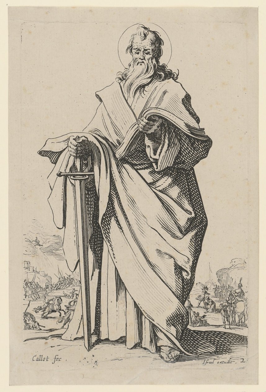 Saint Paul, feuille n° 5 de la série « Jésus, les douze apôtres et Marie » - Jacques Callot