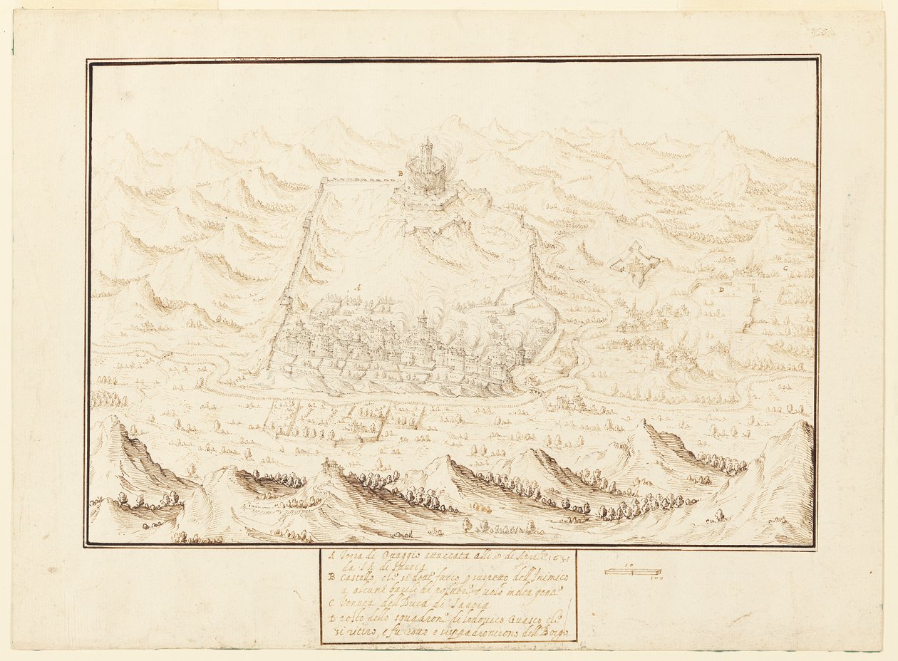 Vue isométrique de Torra de Ottaggio - Jacques Callot