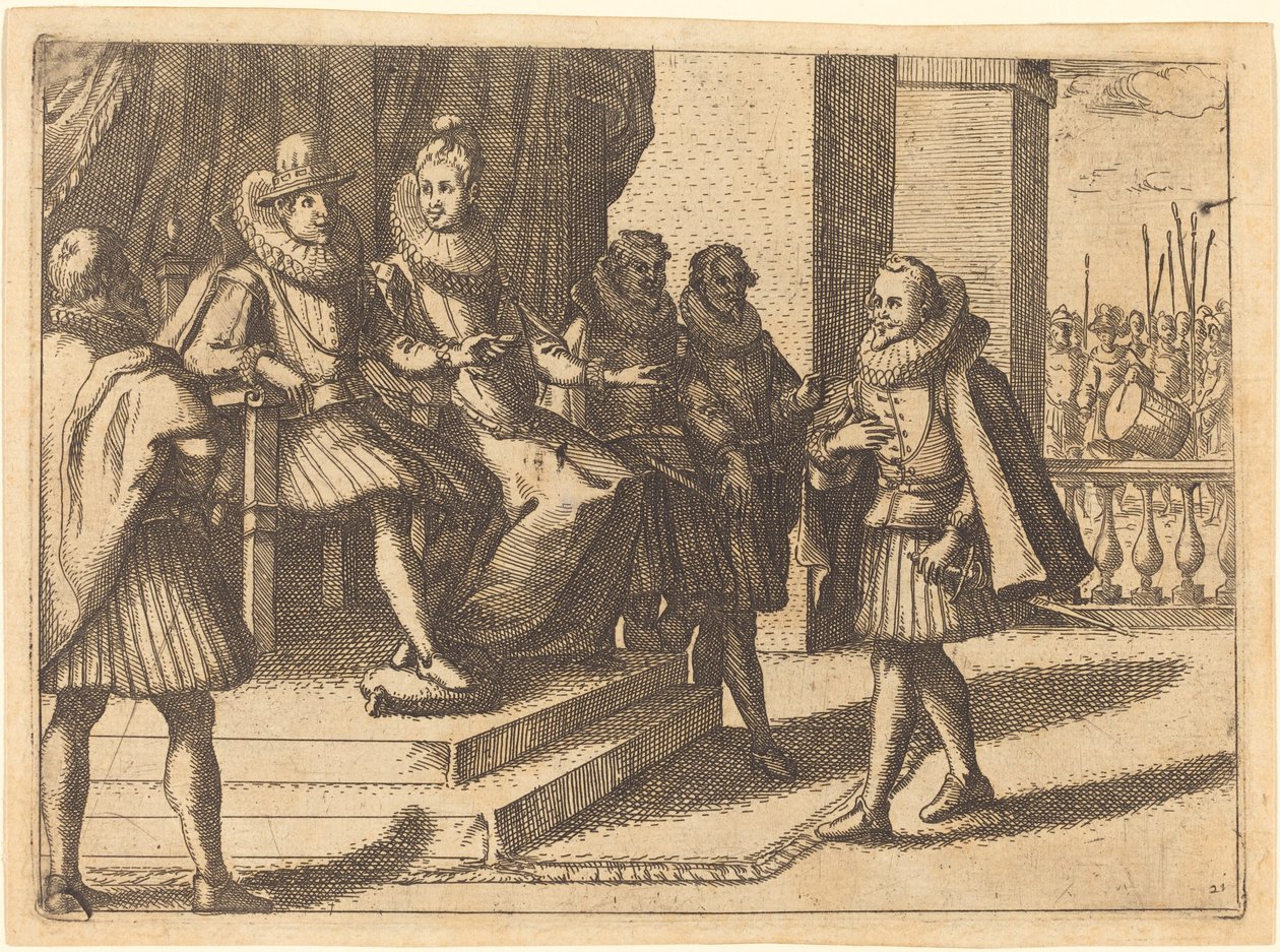 Roi et reine en consultation sur les Turcs - Jacques Callot