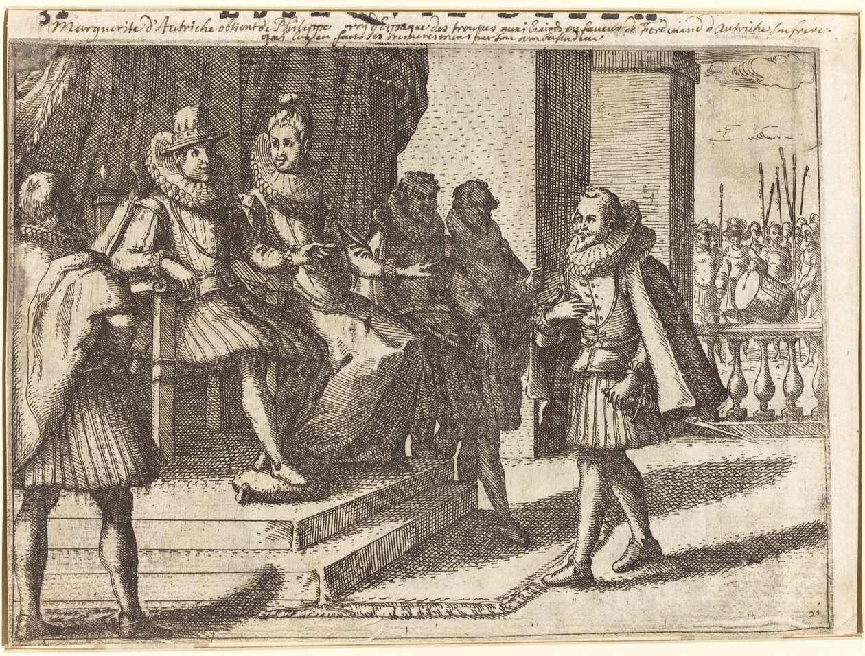 Roi et reine en consultation sur les Turcs [recto] - Jacques Callot