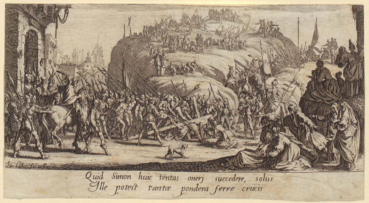 Le Portement de croix, feuille 6 de la série « La Grande Passion » - Jacques Callot