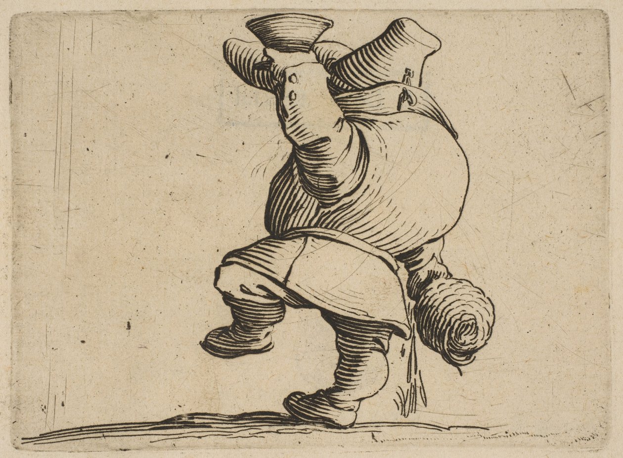 Le Buveur vu de dos, de Varie Figure Gobbi, suite, 1616-22 - Jacques Callot